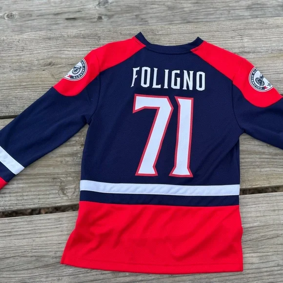 Columbus Blue Jackets Jersey #71 Nick Foligno Style Top - Unisex Size M 8 - Picture 10 of 11